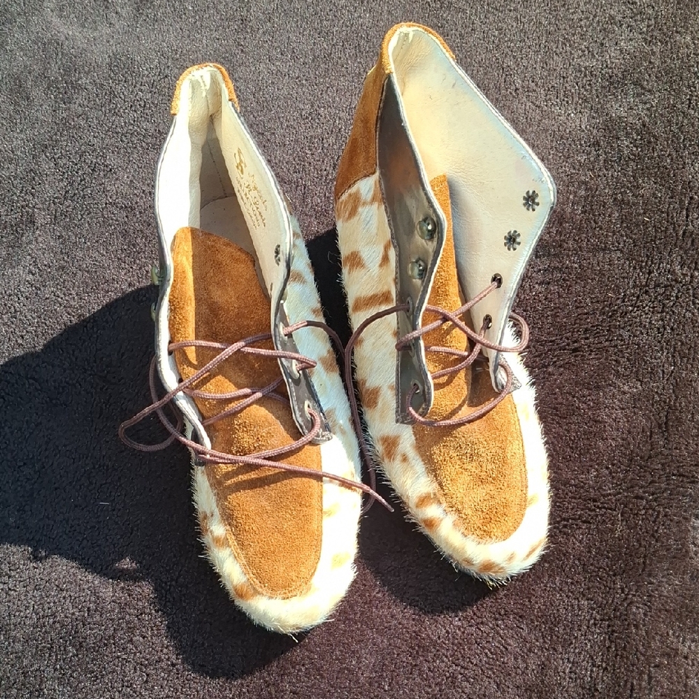 Brown‎ and White Ankle Boots